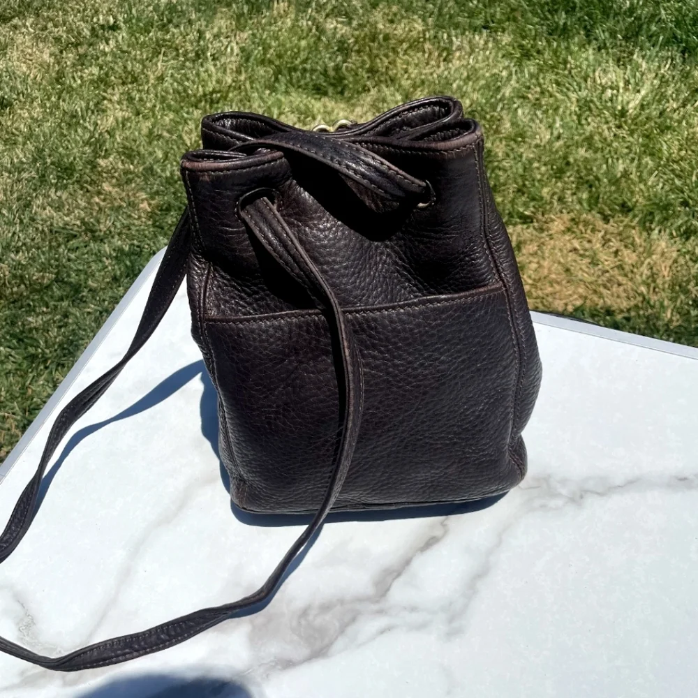 Vintage Coach Sonoma Drawstring Pebbeled Leather Bag in Black. #4923 - Picture 3 of 11